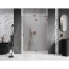 Mexen Lunar L porte de douche battante droite 140 cm, transparent, or rose - 834L-140-000-60-00-P