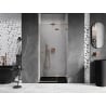 Mexen Lunar L 85 cm Right-Hand Hinged Shower Door, Transparent, Brushed Copper - 834L-085-000-65-00-P