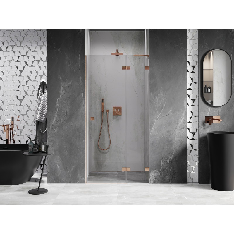 Mexen Lunar L dušši hinged uksed parempoolsed 110 cm, läbipaistev, harjatud vask - 834L-110-000-65-00-P