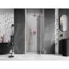 Mexen Lunar L porte de douche battante droite 120 cm, transparent, cuivre brossé - 834L-120-000-65-00-P