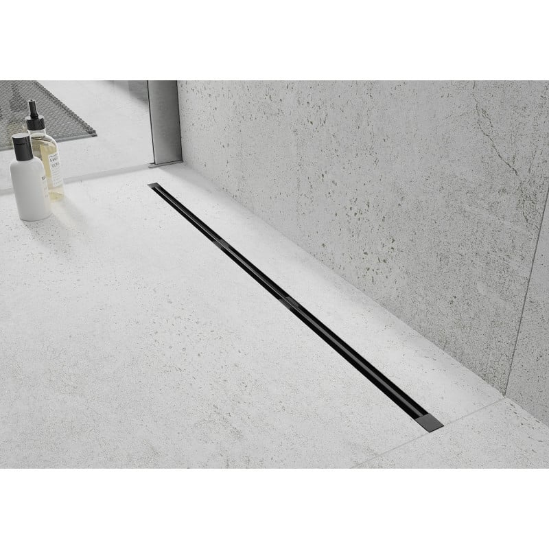 Mexen Flat 360° Slim Flat 360° Super Slim draaibare liniaire afvoer 130 cm, zwart - 1751130