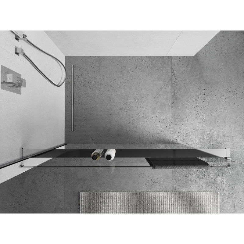 Mexen shelf for shower wall with towel rail, chrome - 800-02-01