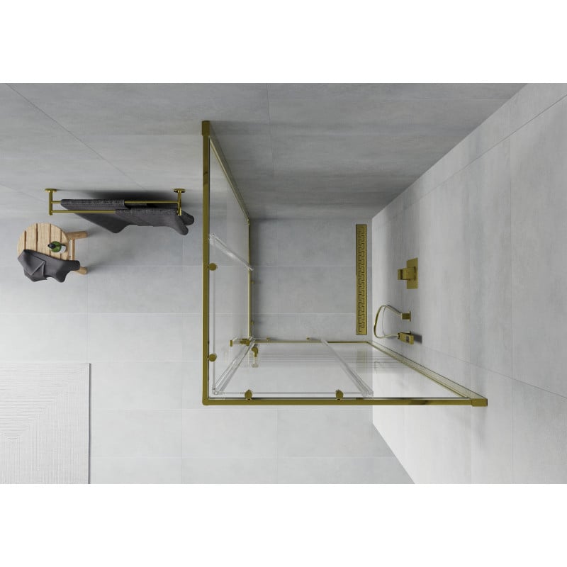 Mexen Rio quadratische Duschkabine 70 x 70 cm, transparent, gold - 860-070-070-50-00