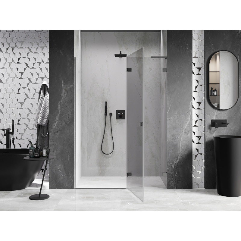 Mexen Lunar L duši seina parempoolne, 135 cm, läbipaistev, gun metal harjatud - 834L-135-000-66-00-P