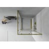 Mexen Rio fyrkantig duschkabin 90 x 90 cm, transparent, guld - 860-090-090-50-00