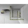 Mexen Rio quadratische Duschkabine 90 x 90 cm, transparent, gold - 860-090-090-50-00