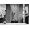 Mexen Lunar L drzwi prysznicowe uchylne prawe 85 cm, transparent, czarne - 834L-085-000-70-00-P