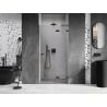 Mexen Lunar L right hinged shower door 85 cm, transparent, black - 834L-085-000-70-00-P