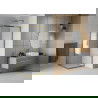 Mexen Rio vierkante douchecabine 70 x 70 cm, witte strepen, goud - 860-070-070-50-20
