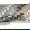 Mexen Rio vierkante douchecabine 70 x 70 cm, witte strepen, goud - 860-070-070-50-20