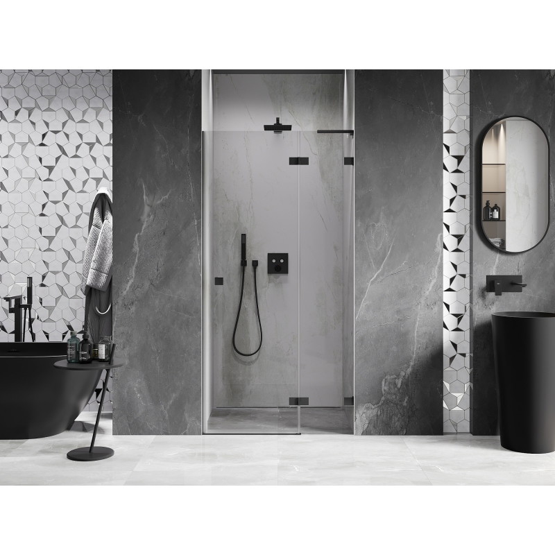 Mexen Lunar L dušiuks uksed, parempoolsed, 125 cm, läbipaistvad, must - 834L-125-000-70-00-P