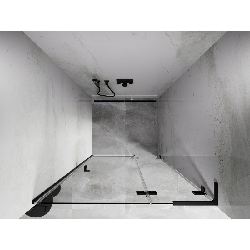 Mexen Lunar L dušiuks uksed, parempoolsed, 125 cm, läbipaistvad, must - 834L-125-000-70-00-P
