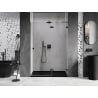 Mexen Lunar L right-hand hinged shower door 130 cm, transparent, black - 834L-130-000-70-00-P