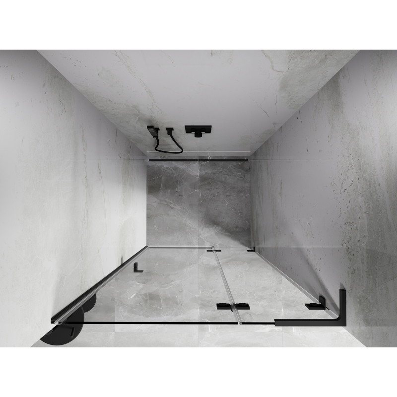 Mexen Lunar L drzwi prysznicowe uchylne prawe 85 cm, transparent, gun metal - 834L-085-000-95-00-P