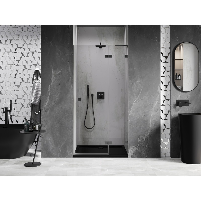 Mexen Lunar L drzwi prysznicowe uchylne prawe 105 cm, transparent, gun metal - 834L-105-000-95-00-P