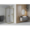 Mexen Rio quadratische Duschkabine 90 x 90 cm, Milchglas, Gold - 860-090-090-50-30
