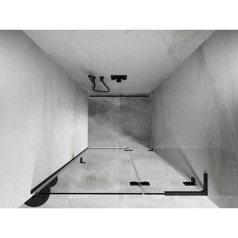 Mexen Lunar L labās puses veramas dušas durvis 105 cm, caurspīdīgas, gun metal - 834L-105-000-95-00-P