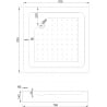 Mexen Rio square shower cabin 70 x 70 cm, frosted, chrome + tray, white - 860-070-070-01-30-4510