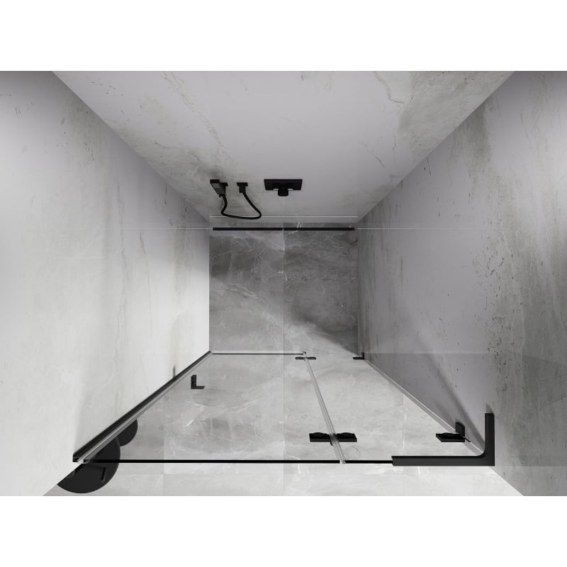 Mexen Lunar L drzwi prysznicowe uchylne prawe 125 cm, transparent, gun metal - 834L-125-000-95-00-P
