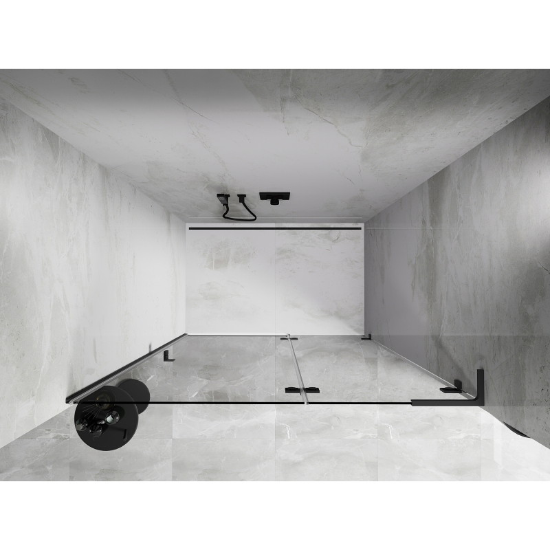 Mexen Lunar L drzwi prysznicowe uchylne prawe 130 cm, transparent, gun metal - 834L-130-000-95-00-P