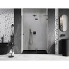 Mexen Lunar L dušinurga parempoolsed uksed 135 cm, läbipaistev, reljeefne metall - 834L-135-000-95-00-P
