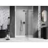 Mexen Lunar L dušinurga parempoolsed uksed 135 cm, läbipaistev, reljeefne metall - 834L-135-000-95-00-P
