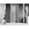 Mexen Lunar L dušiuksed, parempoolsed, 90 cm, läbipaistev, harjatud nikkel - 834L-090-000-97-00-P