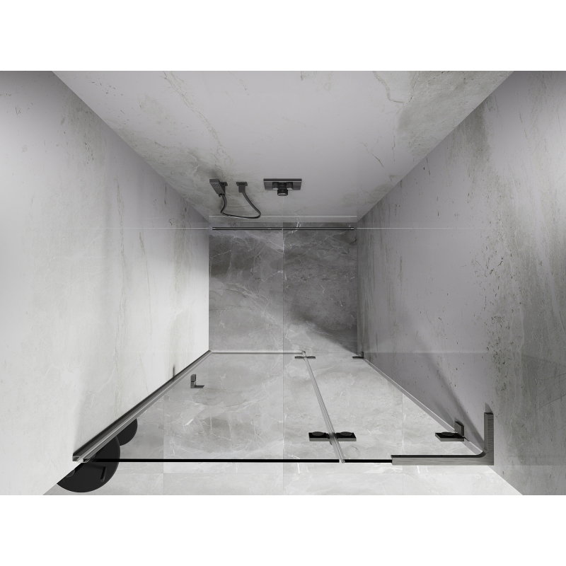 Mexen Lunar L kopalna kopalna desna 110 cm, prozoren, krtačen nikel - 834L-110-000-97-00-P