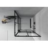 Cabine de douche carrée Mexen Rio 90 x 90 cm, bandes noires, noir - 860-090-090-70-20
