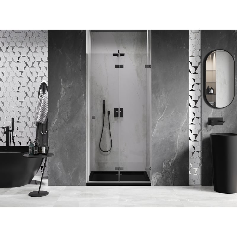 Mexen Lunar-F porte de douche pliantes droite 60 cm, transparent, gris fusil brossé - 836-060-000-66-00-P