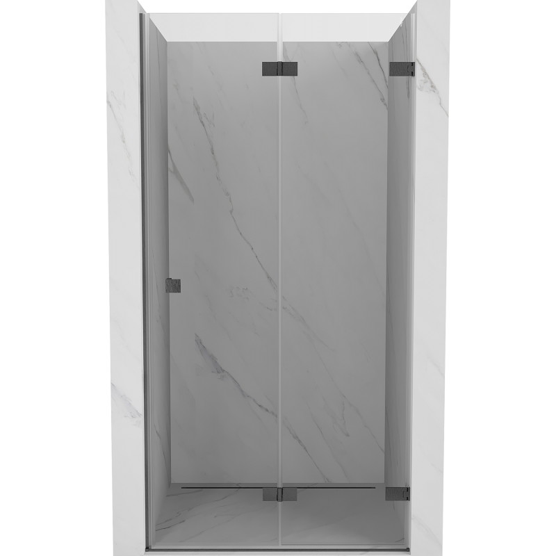 Mexen Lunar-F drzwi prysznicowe składane prawe 65 cm, transparent, gun gray szczotkowany - 836-065-000-66-00-P
