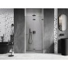 Mexen Lunar-F kokkupandavad duššiuksed parempoolsed 75 cm, läbipaistev, harjatud relv-hall - 836-075-000-66-00-P