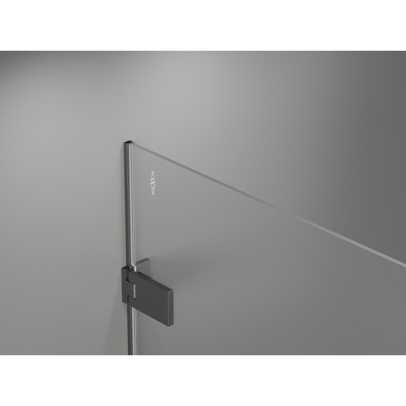Mexen Lunar-F drzwi prysznicowe składane prawe 80 cm, transparent, gun gray szczotkowany - 836-080-000-66-00-P