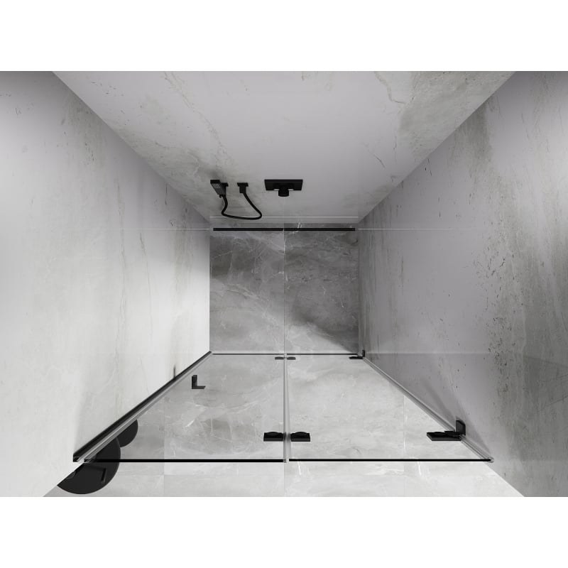Mexen Lunar-F kokkupandavad duššide uksed, parempoolsed 90 cm, läbipaistev, harjatud gun metal hall - 836-090-000-66-00-P