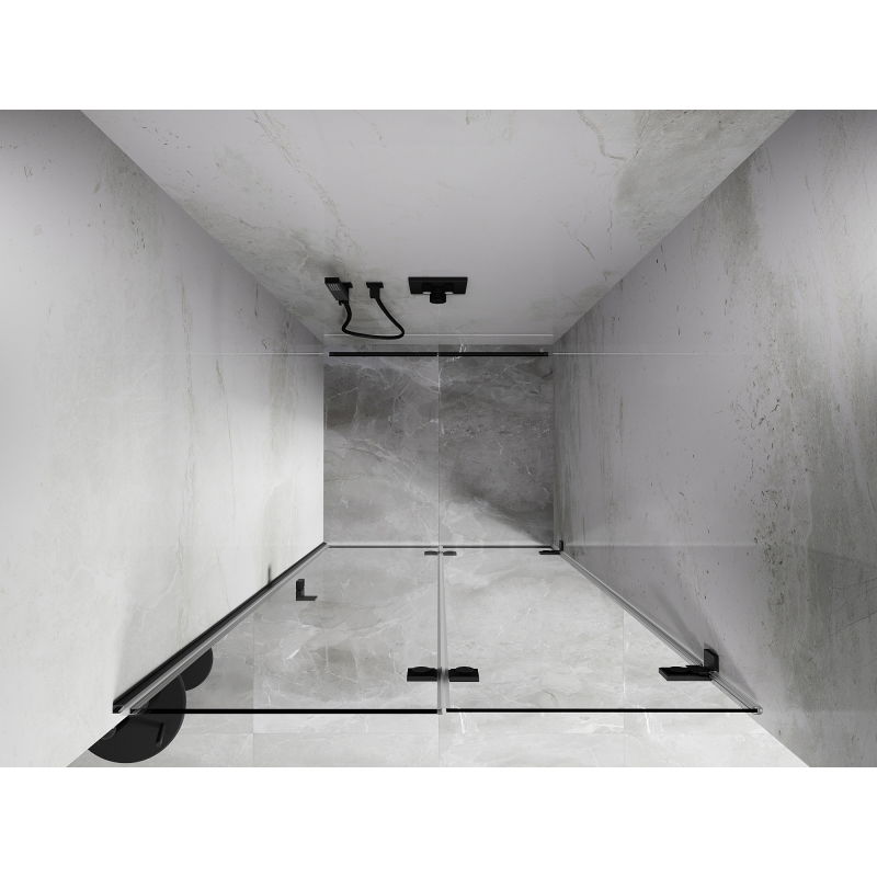 Mexen Lunar-F vikbara duschdörrar höger 90 cm, transparent, borstade gun gray - 836-090-000-66-00-P