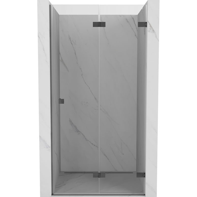 Mexen Lunar-F faltbare Duschwand rechts 95 cm, transparent, gebürstet Gun Gray - 836-095-000-66-00-P