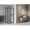 Mexen Rio quadratische Duschkabine 70 x 70 cm, Milchglas, schwarz - 860-070-070-70-30