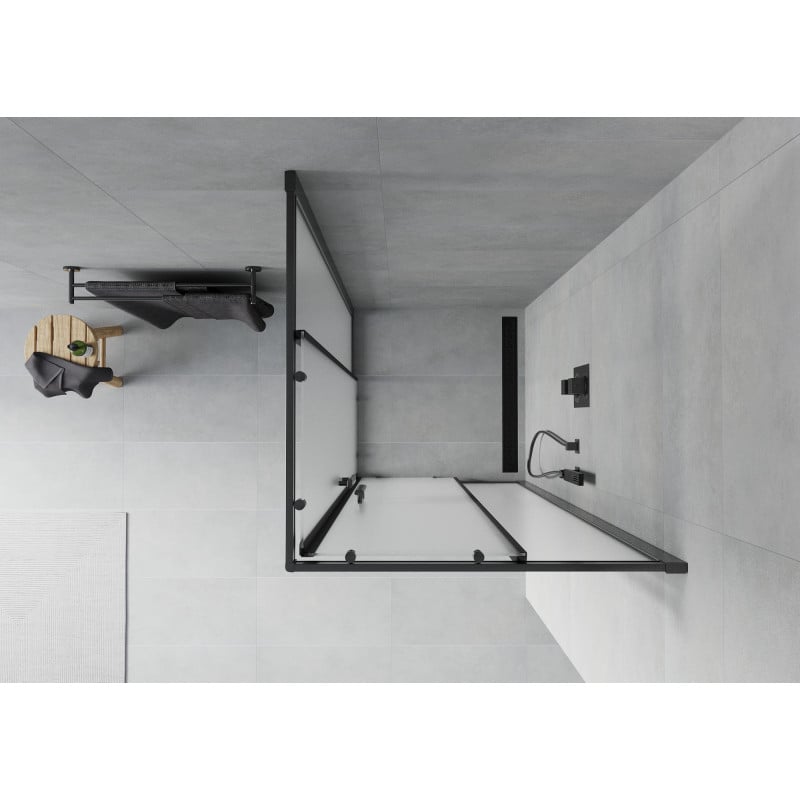 Mexen Rio cabine de duche quadrada 80 x 80 cm, fosco, preto - 860-080-080-70-30