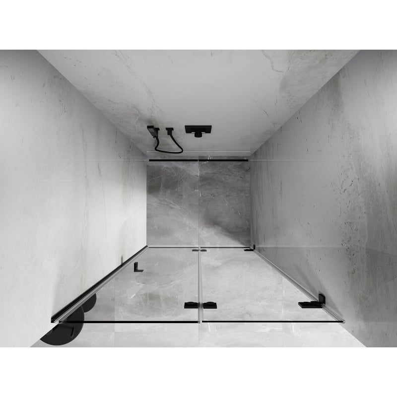 Mexen Lunar-F drzwi prysznicowe składane prawe 65 cm, transparent, czarne - 836-065-000-70-00-P