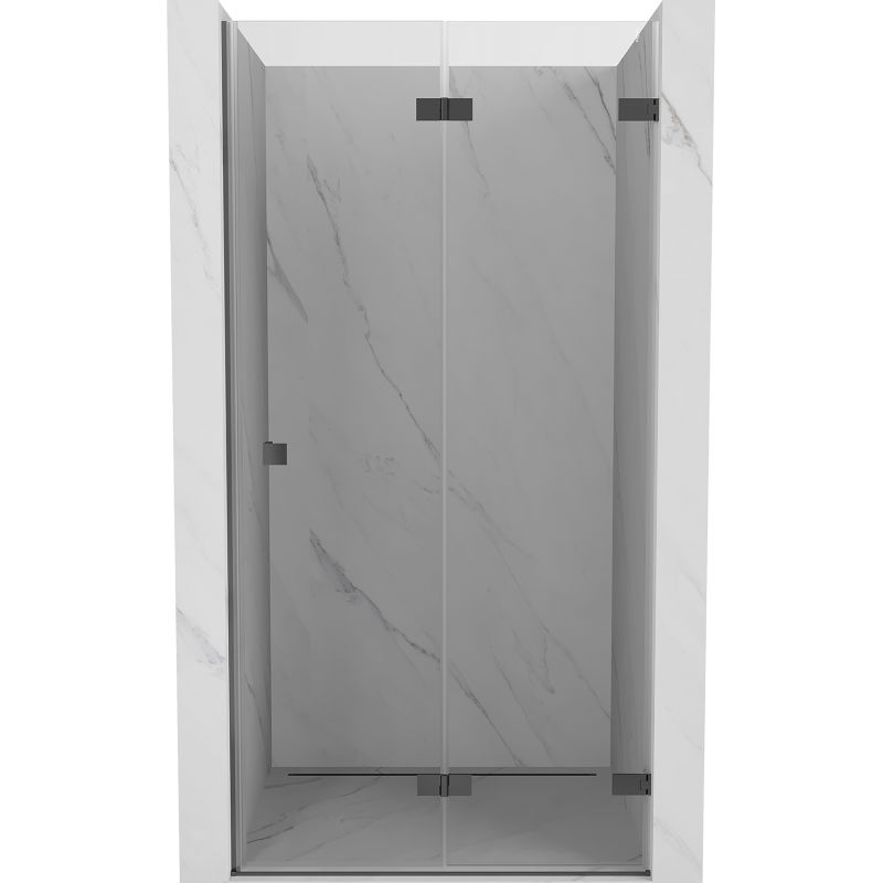 Mexen Lunar-F porta de chuveiro dobrável direita 65 cm, transparente, gun metal - 836-065-000-95-00-P