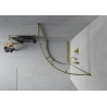 Mexen Rio halvrund duschkabin 70 x 70 cm, transparent, guld - 863-070-070-50-00