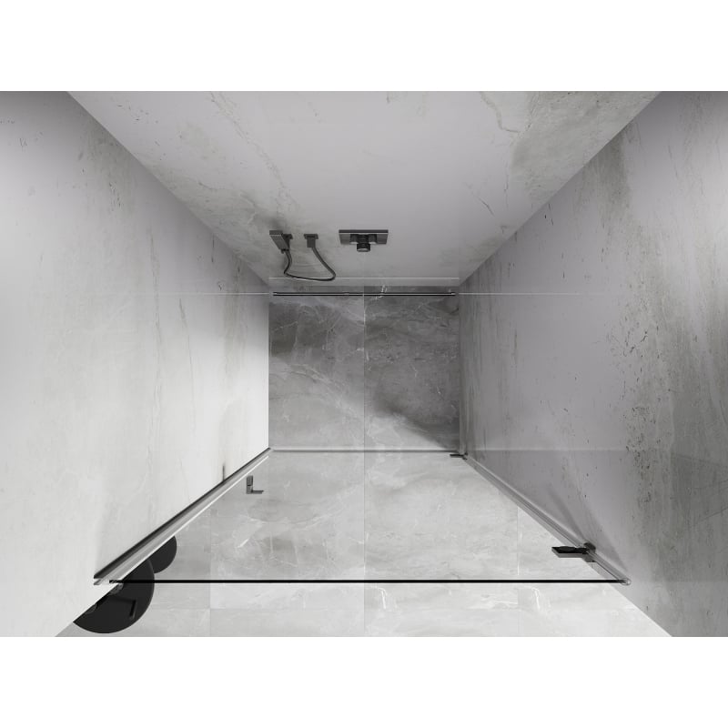 Mexen Lunar-B drzwi prysznicowe uchylne prawe 65 cm, transparent, nikiel szczotkowany - 832-065-000-97-00-P