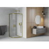 Mexen Rio halvrund duschkabin 70 x 70 cm, transparent, guld - 863-070-070-50-00