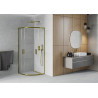 Mexen Rio halvrund duschkabin 70 x 70 cm, transparent, guld - 863-070-070-50-00