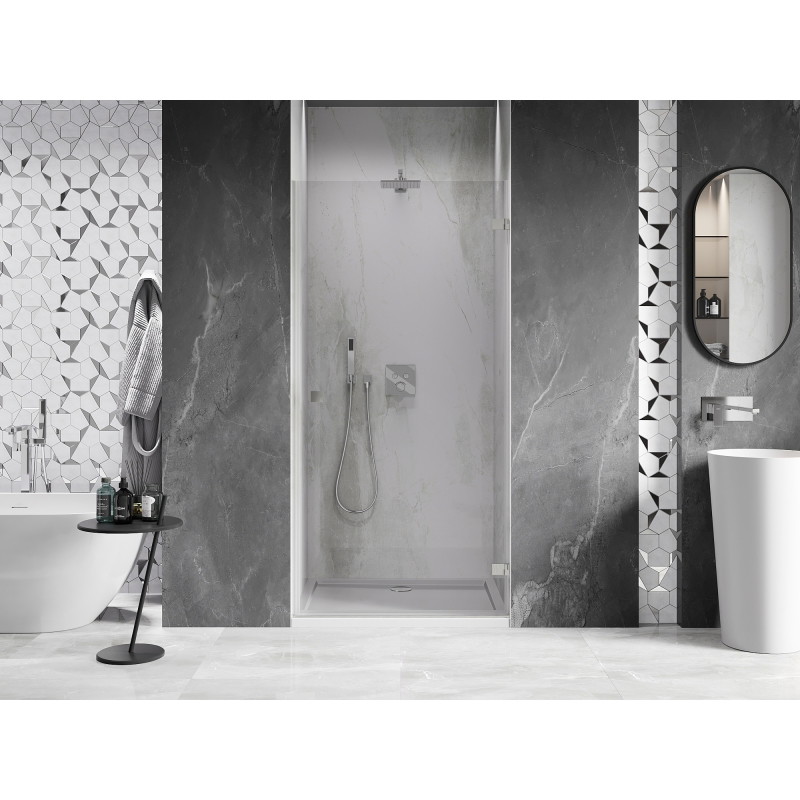 Mexen Lunar-B dušišõtmeuksed vasakule 75 cm, läbipaistev, harjatud nikkel - 832-075-000-97-00-P