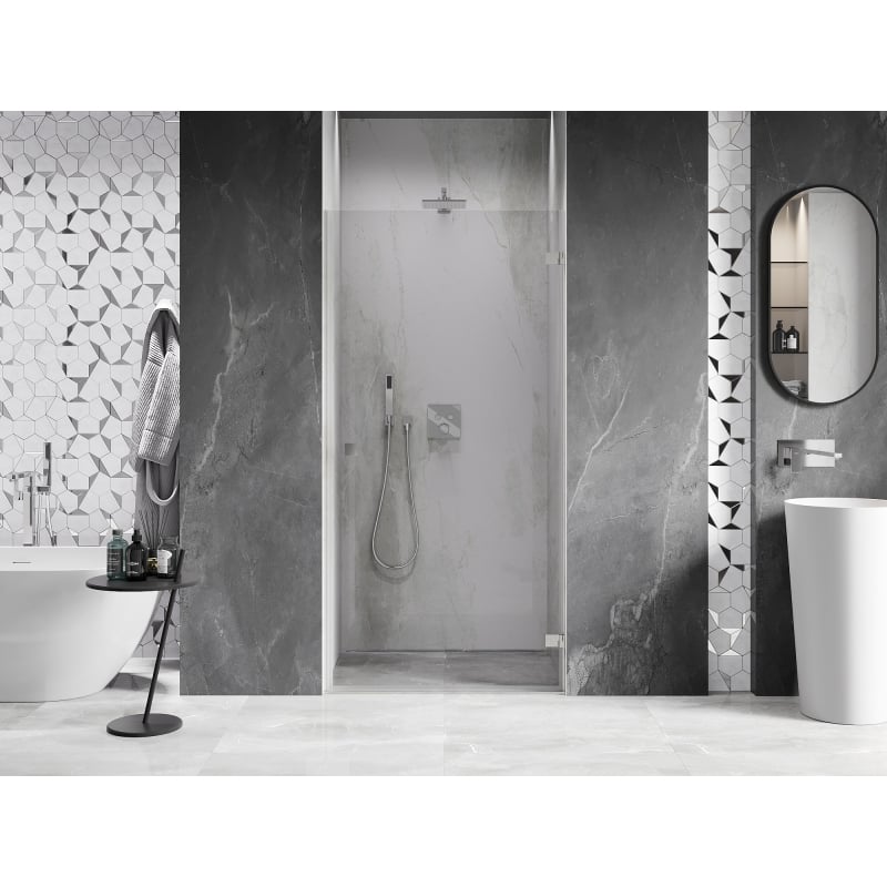 Mexen Lunar-B dušišõtmeuksed vasakule 75 cm, läbipaistev, harjatud nikkel - 832-075-000-97-00-P