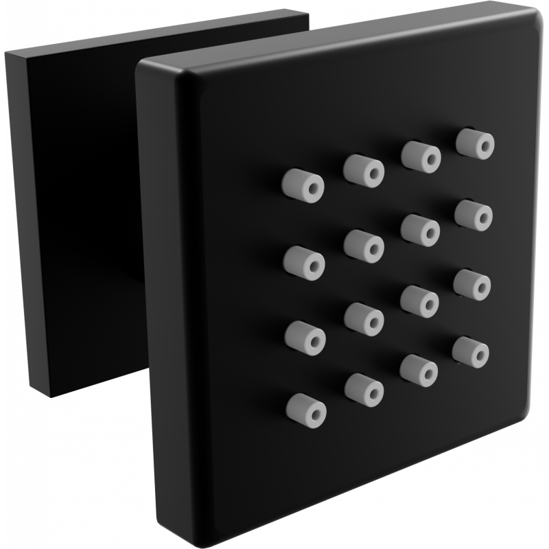 Mexen douche latérale en saillie, noir - 79360-70