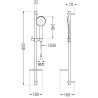 Mexen DQ40 skjutbart duschset, borstade gun gray - 785404581-66