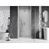 Mexen Lunar-B parema pool avanev dušiuks, 95 cm, läbipaistev, harjatud nikliga - 832-095-000-97-00-P