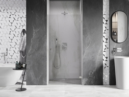 Mexen Lunar-B porte de douche battante droite 100 cm, transparent, nickel brossé - 832-100-000-97-00-P